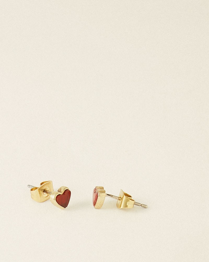 boucles d'oreilles barbier agate rouge